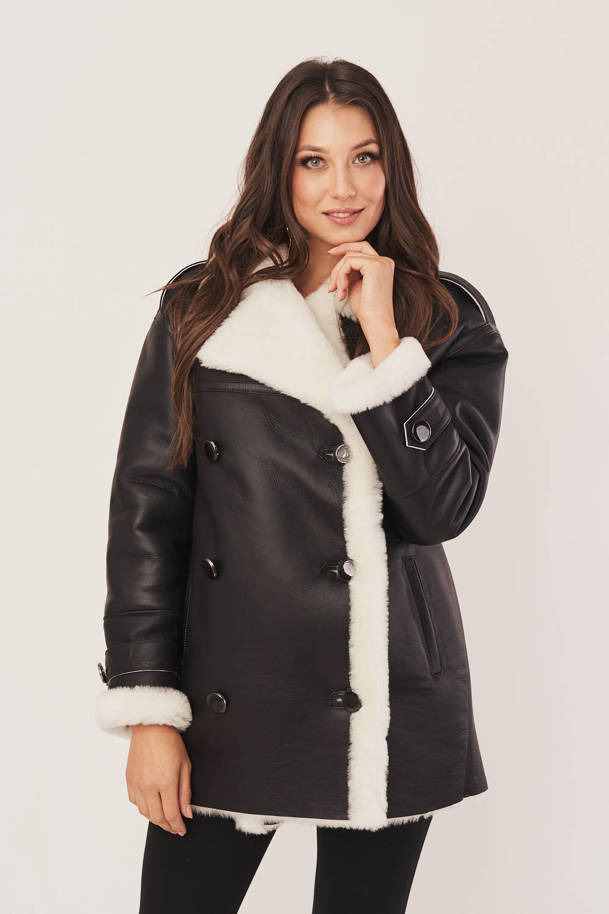 Dámský černý kožich Oversize - Dámská zimní bunda